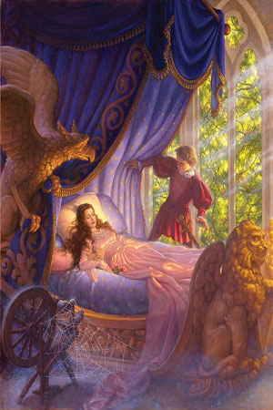 Иллюстрация к сказке Шарля Перро 'Спящая красавица'