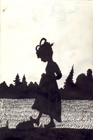 Иллюстрация к сказке Андерсена 'Девочка, которая наступила на хлеб'