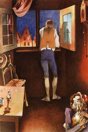 Иллюстрация к сказке Андерсена 'Домовой у лавочника'