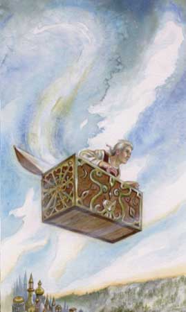 Иллюстрация к сказке Андерсена 'Сундук-самолёт'