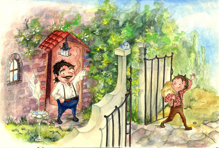 Иллюстрация к сказке братьев Гримм 'Ганс в счастье'