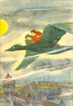 Иллюстрация к сказке братьев Гримм 'Певчий попрыгун-жаворонок'