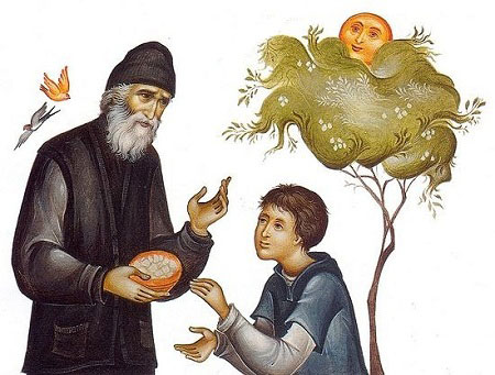 Иллюстрация к сказке братьев Гримм 'Монах в терновнике'