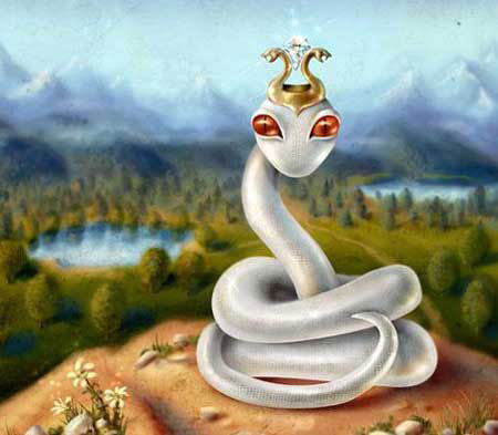 Иллюстрация к сказке братьев Гримм 'Белая змея'