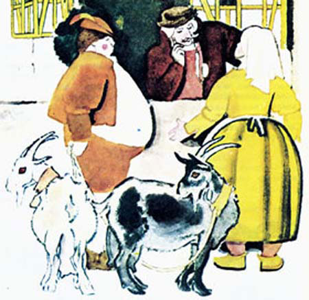 Иллюстрация к сказке братьев Гримм 'Двенадцать ленивых работников'