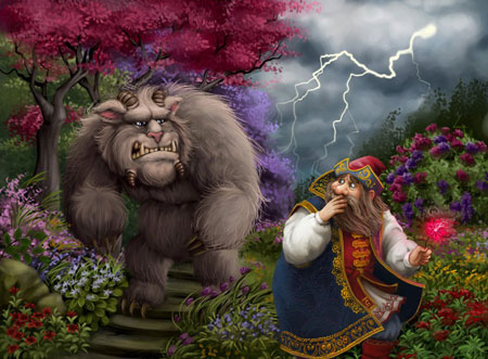 Иллюстрация к сказке Аксакова 'Аленький цветочек'