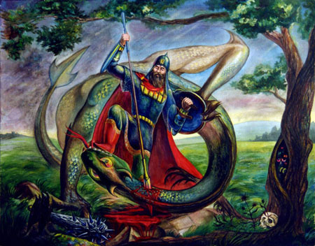 Иллюстрация к былине 'Добрыня и Змей'